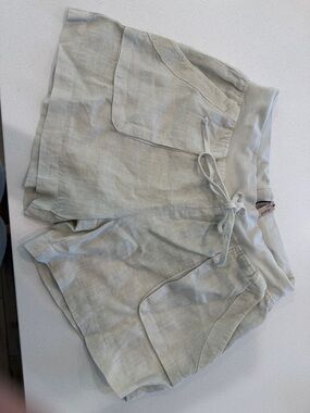 Hard Tail Light Sage Linen Drawstring Shorts